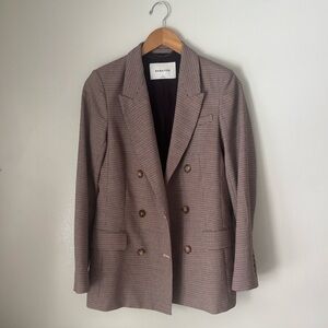 Aritzia Babaton Samuel Houndstooth Oversized Double Breasted Blazer Jacket.